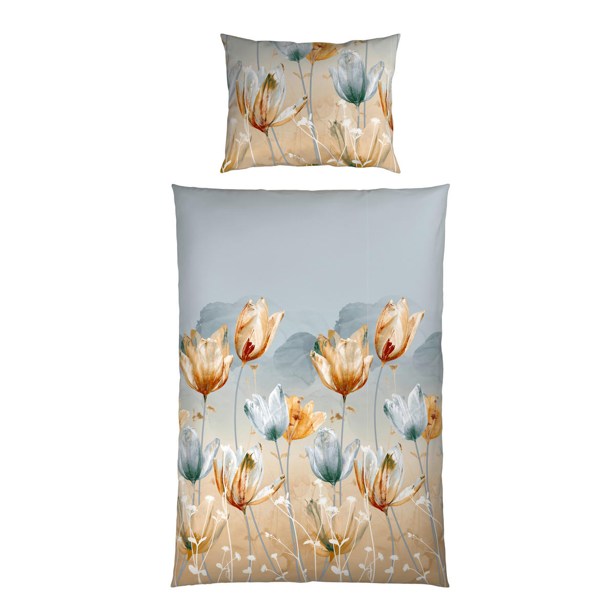 WENDEBETTWÄSCHE 2-teilig Satin, Flachgewebe 140/200 cm  - Hellgelb, Basics, Textil (140/200cm) - Esposa