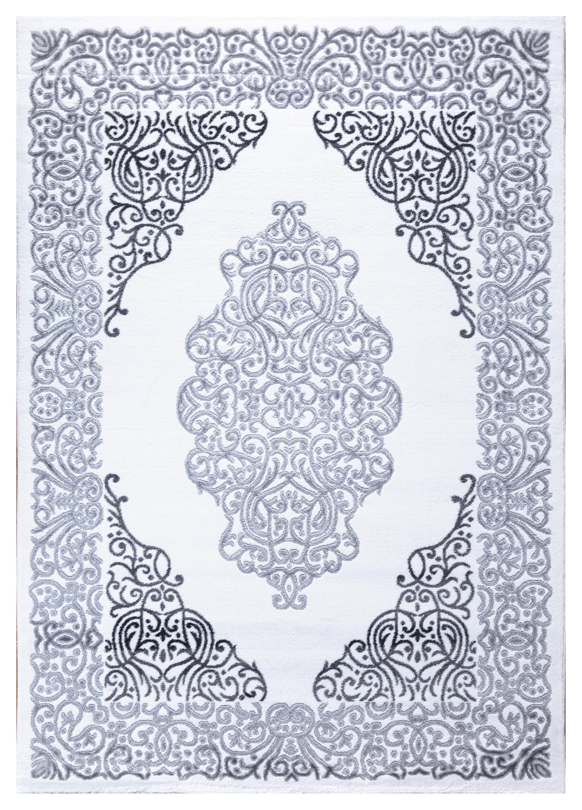 VINTAGE-TEPPICH 80/150 cm Eleysa Weiß, Hellgrau  - Hellgrau/Weiß, LIFESTYLE, Textil (80/150cm) - Novel