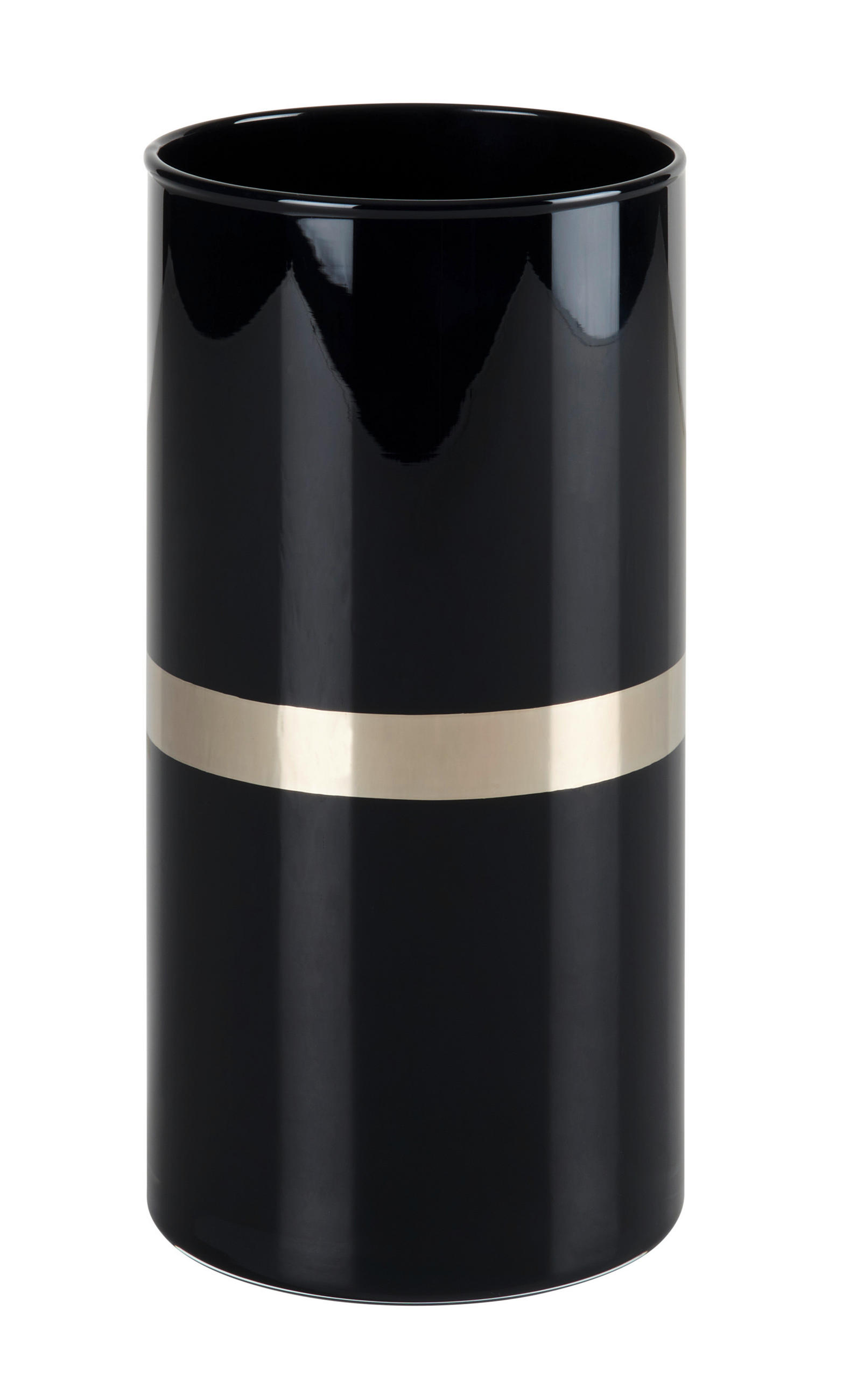 VASE 21,5 cm  - Silberfarben/Schwarz, Basics, Glas (11/21,5cm) - Ambia Home