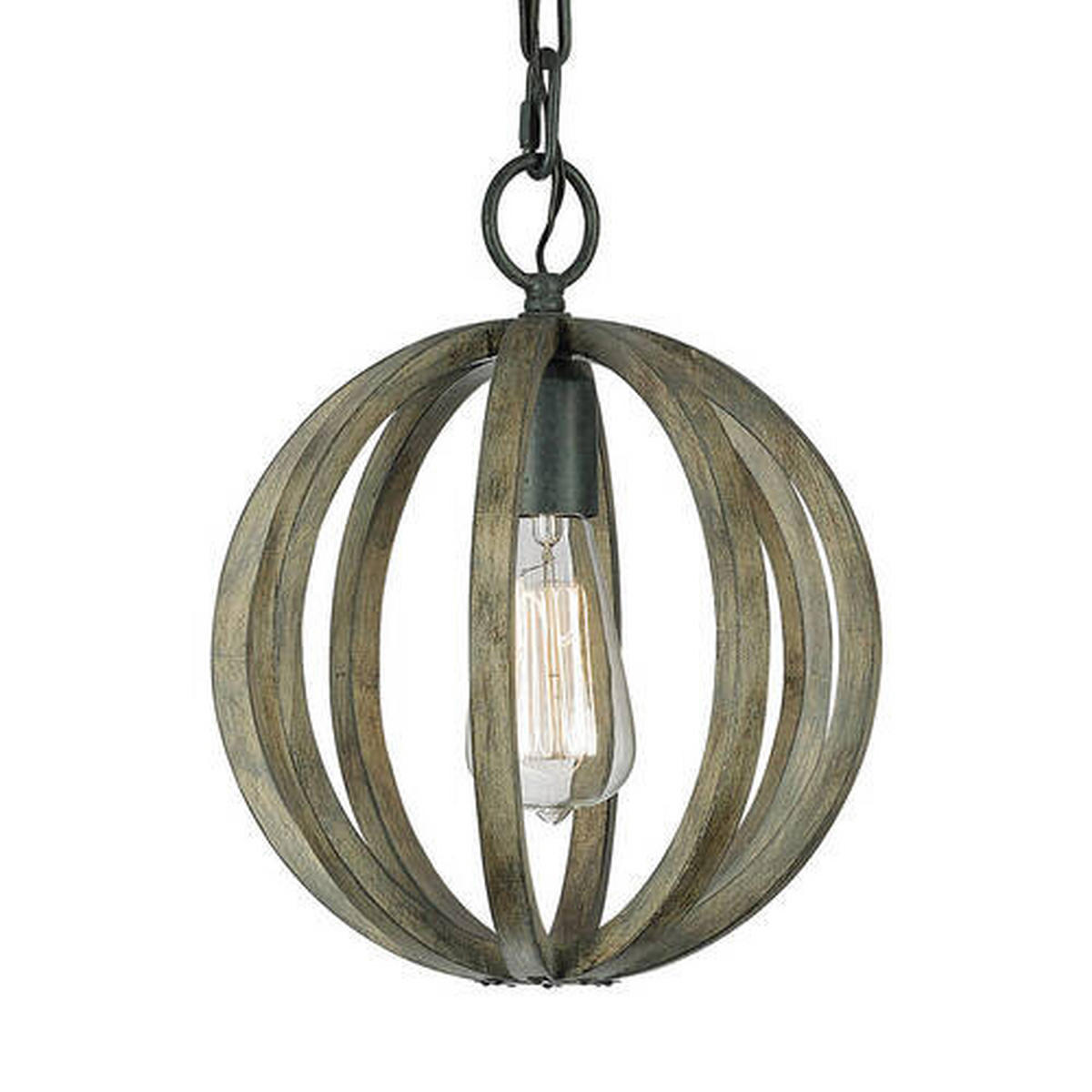 VISEČA SVETILKA  Elstead Allier      25.4/47 cm      E27 - barve hrasta, Konvencionalno, kovina/les (25.4/47cm) - Elstead Lighting