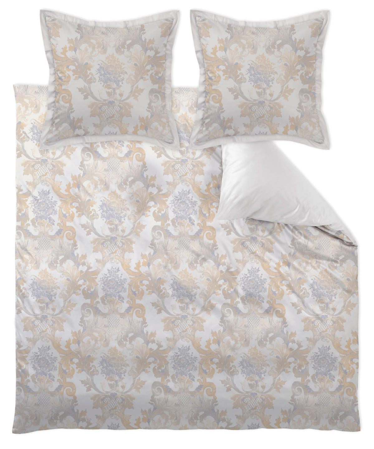 POSTELJINA 200/200 cm damast srebrna, zlatna  - zlatna/srebrna, Osnovno, tekstil (200/200cm) - Curt Bauer