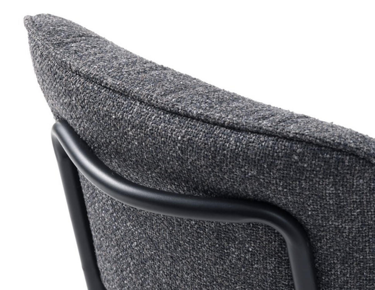 STOL bouclé  - svart/grå, Design, metall/textil (50/98/50cm) - Niels Andersson