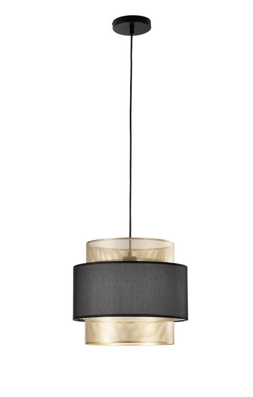 HÄNGELEUCHTE 35/200 cm  - Goldfarben/Schwarz, Trend, Textil/Metall (35/200cm)