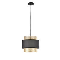 HÄNGELEUCHTE 35/200 cm  - Goldfarben/Schwarz, Trend, Textil/Metall (35/200cm)