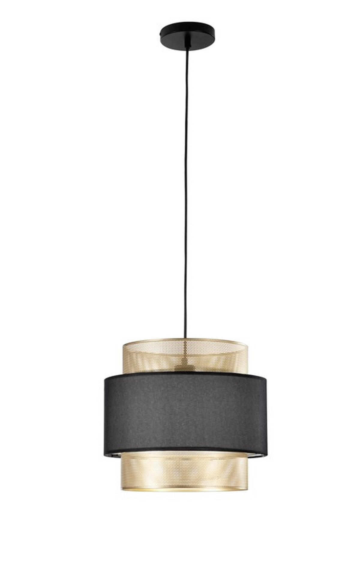 HÄNGELEUCHTE 35/200 cm  - Goldfarben/Schwarz, Trend, Textil/Metall (35/200cm)