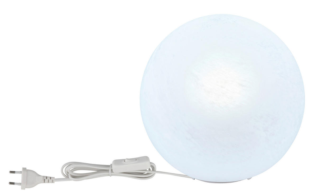 STOLNÍ LAMPA, E27, 25/24,5 cm  - bílá, Design, kov/sklo (25/24,5cm) - Globo