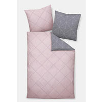 WENDEBETTWÄSCHE DAVOS Biber 155/220 cm  - Dunkelgrau/Hellgrau, Design, Textil (155/220cm) - Janine