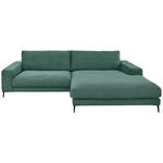 ECKSOFA Badia Base in Feincord Grün  293/207 cm  - Schwarz/Grün, Design, Textil/Metall (293/207cm) - Dieter Knoll