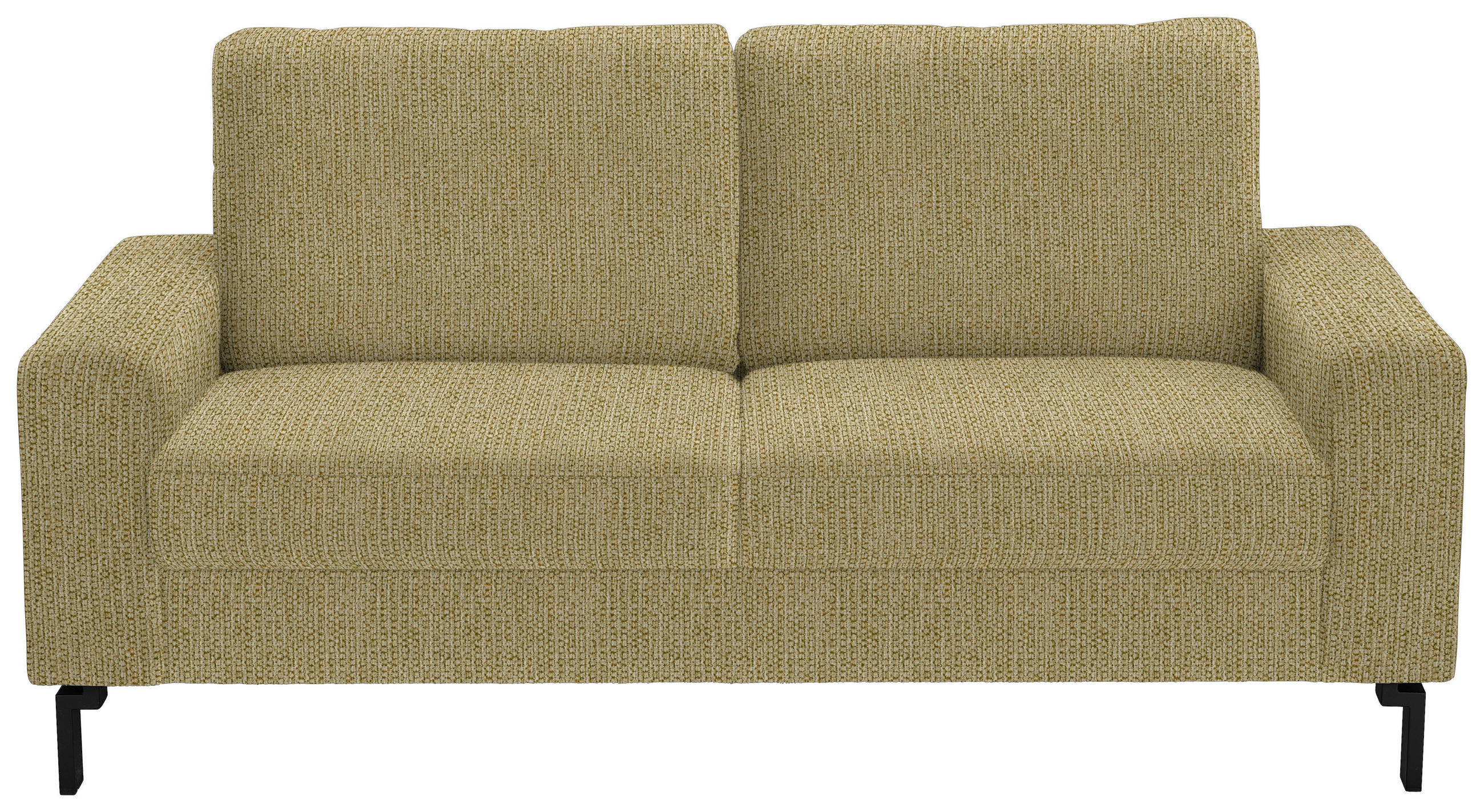 2-SITZER-SOFA in Flachgewebe Gelb, Hellgrün  - Gelb/Schwarz, Design, Textil/Metall (178/86/97cm) - Hom`in