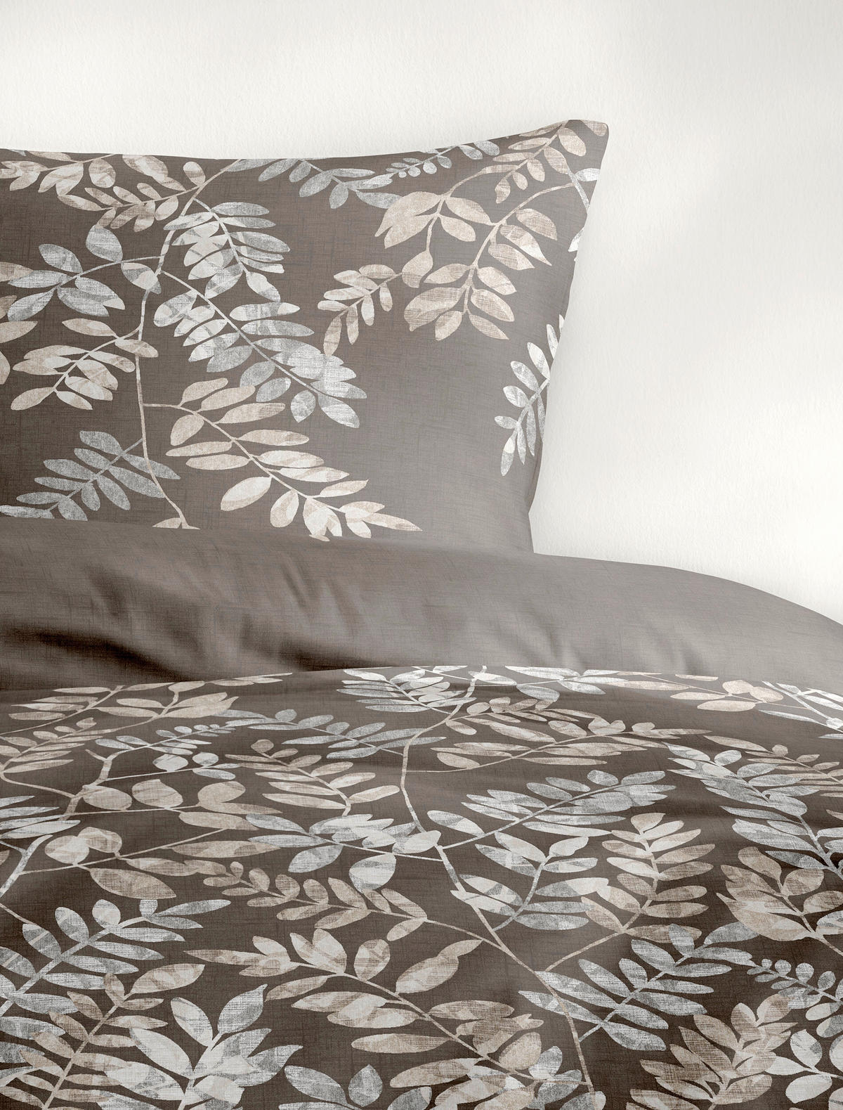 BETTWÄSCHE 2-teilig Biber 155/220 cm  - Braun, Design, Textil (155/220cm) - Bierbaum