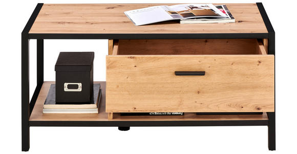 COUCHTISCH 92/55/44 cm rechteckig Anthrazit, Eichefarben  - Eichefarben/Anthrazit, Design, Holzwerkstoff/Metall (92/55/44cm) - Carryhome
