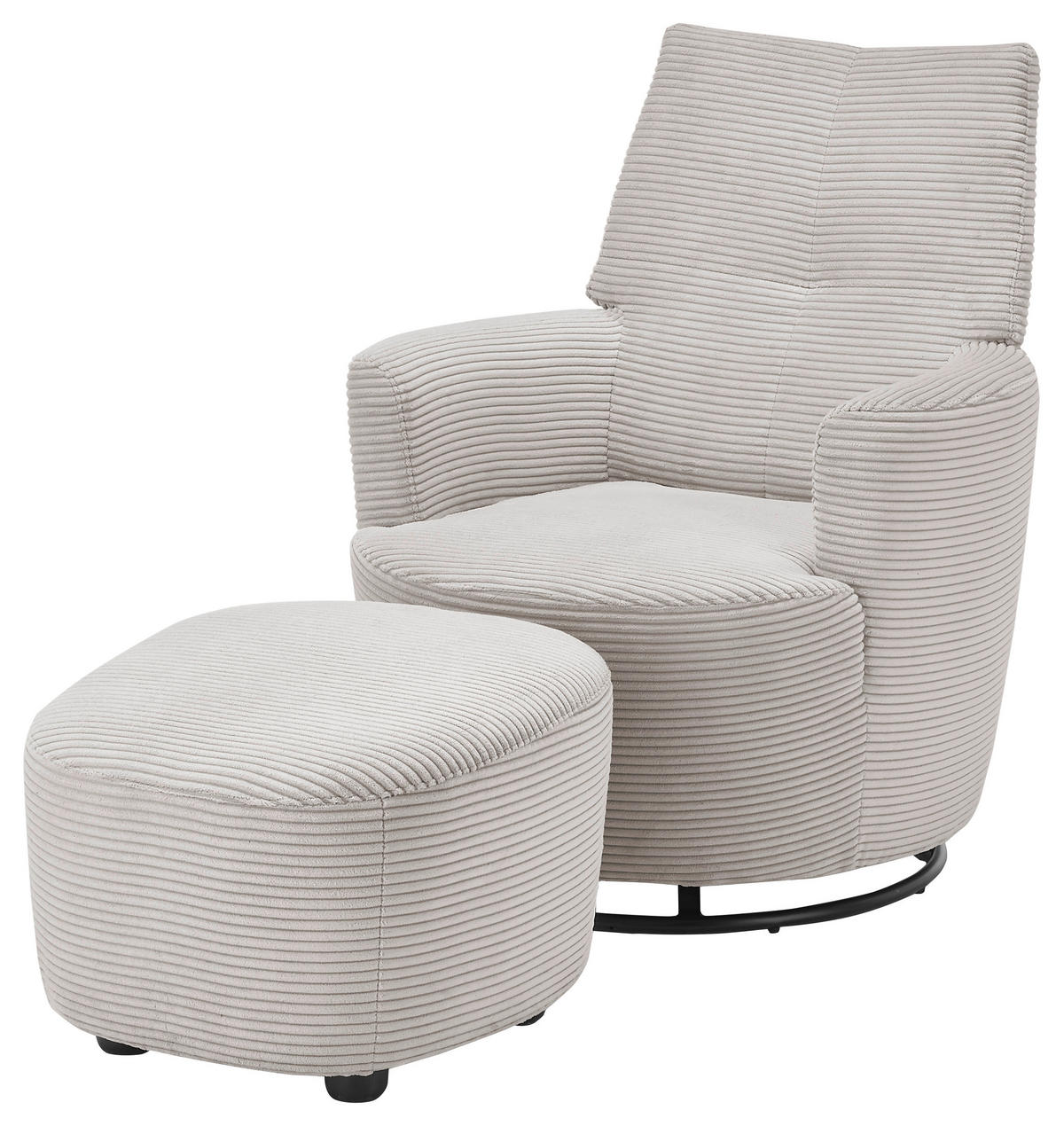 SESSEL Cord Hellgrau    - Hellgrau/Schwarz, Design, Textil/Metall (80/96/88cm) - SetOne by Musterring