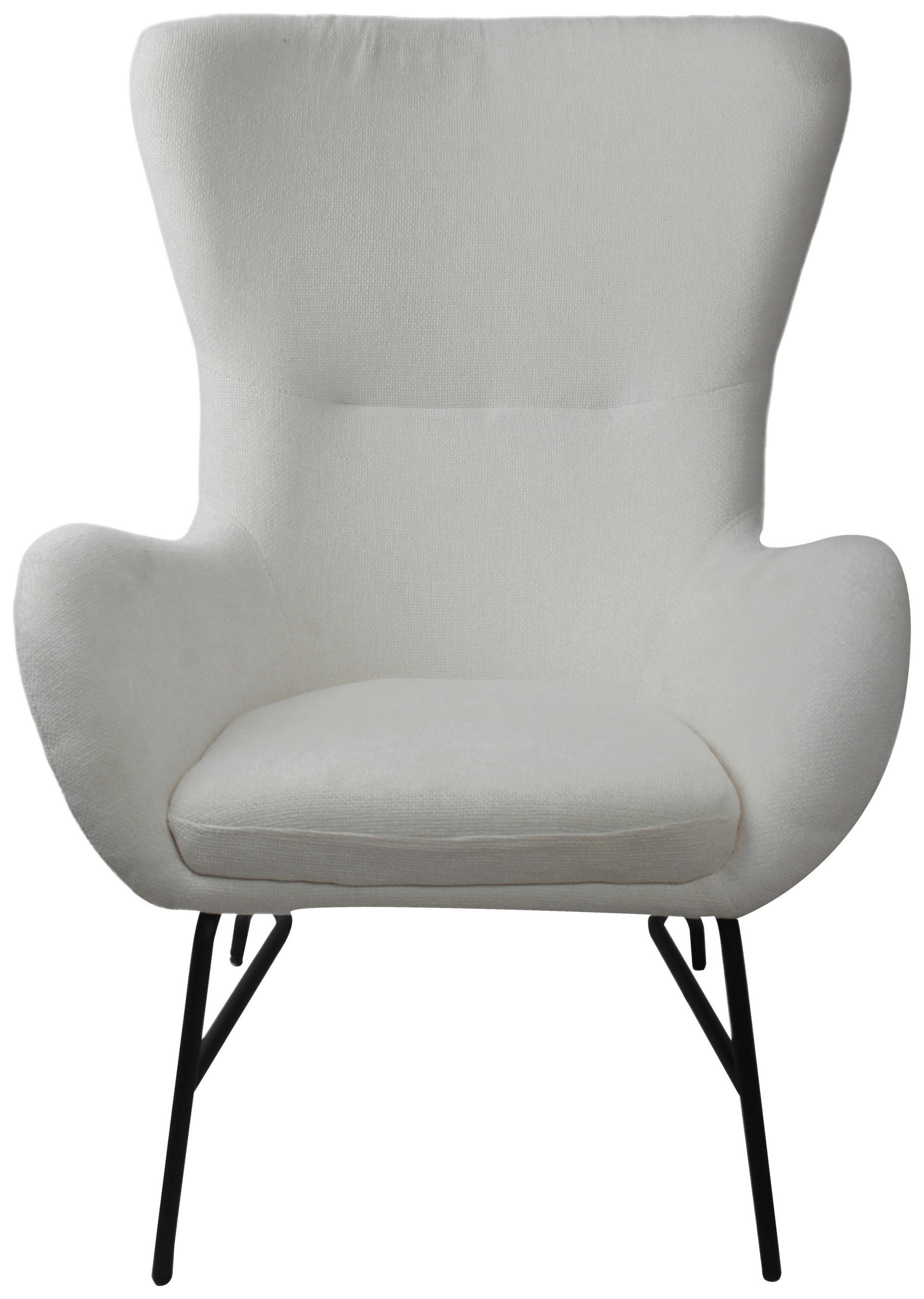 SESSEL in Bouclé Creme  - Creme/Schwarz, MODERN, Textil/Metall (77/106.5/84cm) - Livetastic