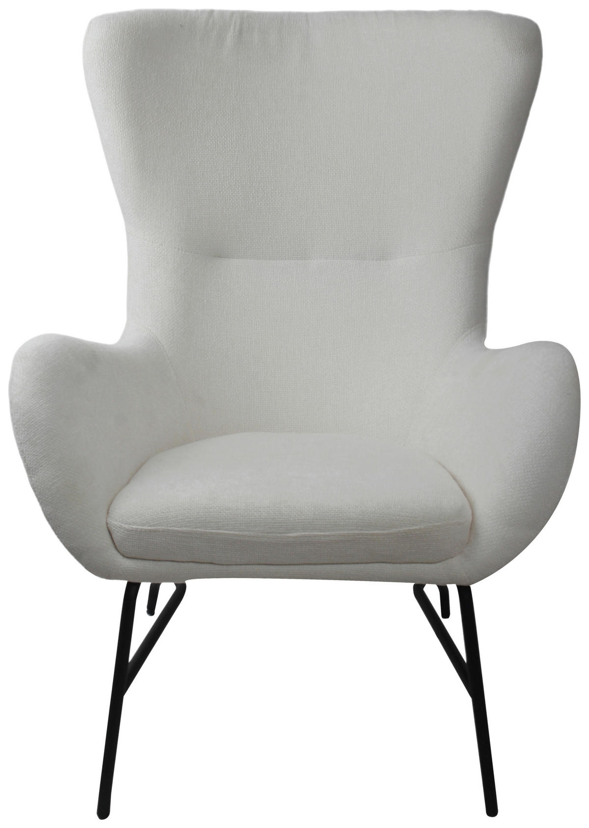 SESSEL in Bouclé Creme  - Creme/Schwarz, Modern, Textil/Metall (77/106.5/84cm) - Livetastic