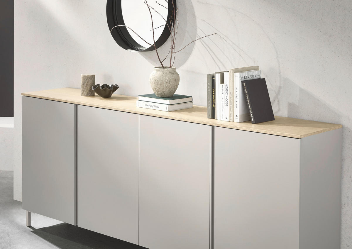 SIDEBOARD  in 240,1/89/43 cm  - Kaschmir/Eichefarben, Design, Holzwerkstoff/Kunststoff (240,1/89/43cm) - Voleo