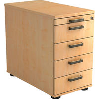 ANSTELLCONTAINER Ahornfarben  - Ahornfarben/Alufarben, KONVENTIONELL, Holzwerkstoff/Kunststoff (42,8/72-76/80cm) - Venda