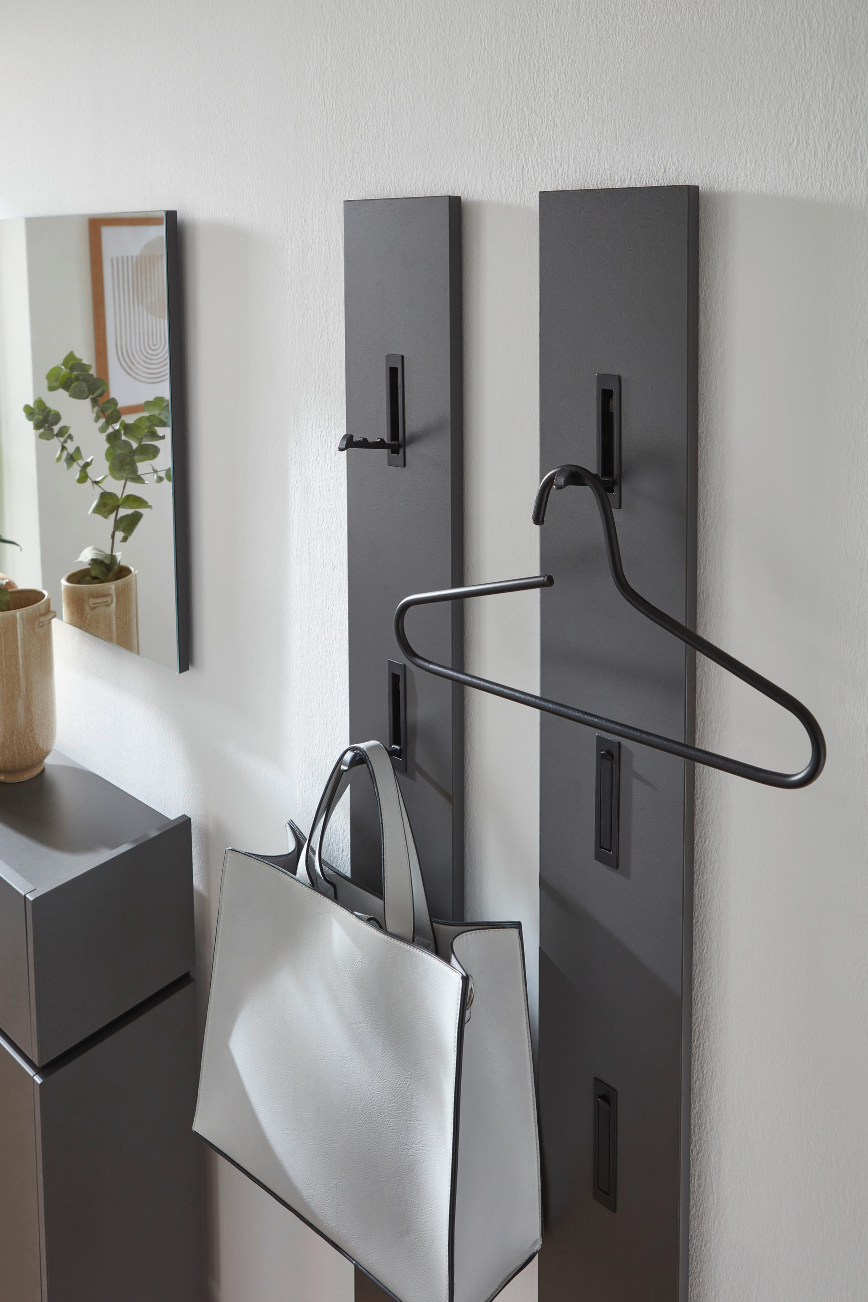 GARDEROBE 3-teilig  in 170/200/22 cm  - Graphitfarben, Design, Holzwerkstoff (170/200/22cm) - Voleo
