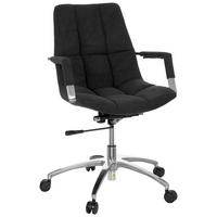 OTOČNÁ ŽIDLE, plochá tkanina, černá, barvy stříbra - černá/barvy stříbra, Moderní, kov/textil (58/102/60cm) - MID.YOU