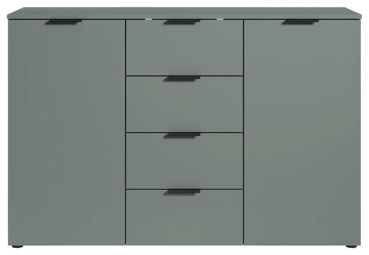 KOMODA S VRATIMA - žalfijazelena/crna, Osnovno, pločasti materijal/plastika (135/90/40cm) - Xora