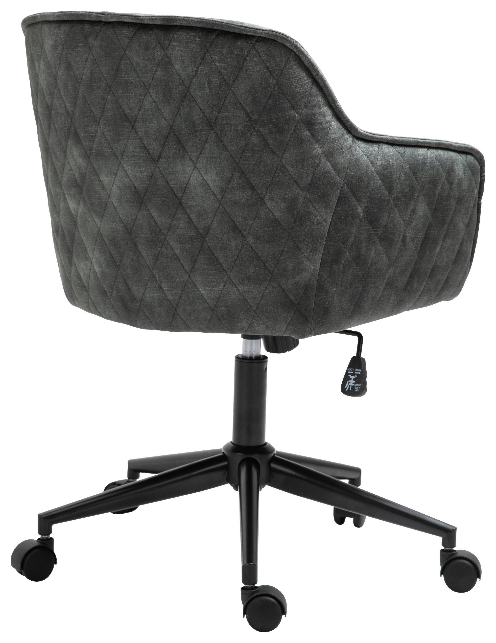 DREHSTUHL  in Samt Grün  - Schwarz/Grün, MODERN, Kunststoff/Textil (57/91/58cm) - MID.YOU