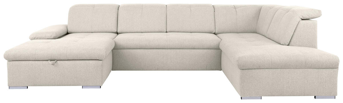 WOHNLANDSCHAFT in Beige  - Beige/Grau, Design, Textil/Metall (173/328/215cm) - MID.YOU
