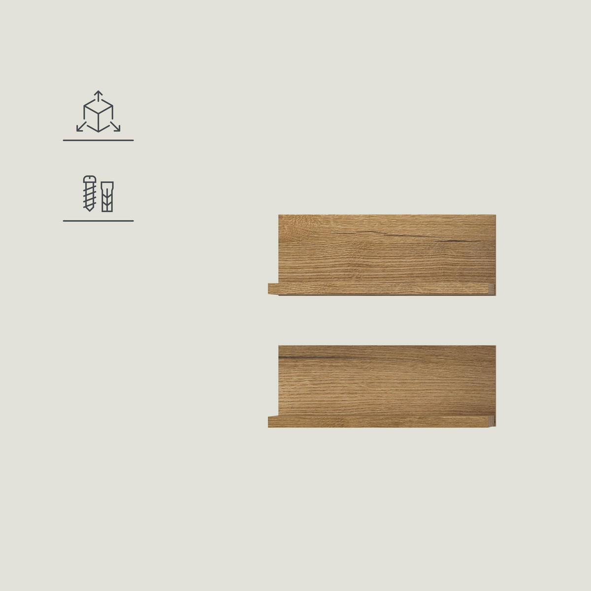BADEZIMMERREGAL 32/12/14 cm  - Eichefarben, Trend, Holzwerkstoff (32/12/14cm) - MID.YOU
