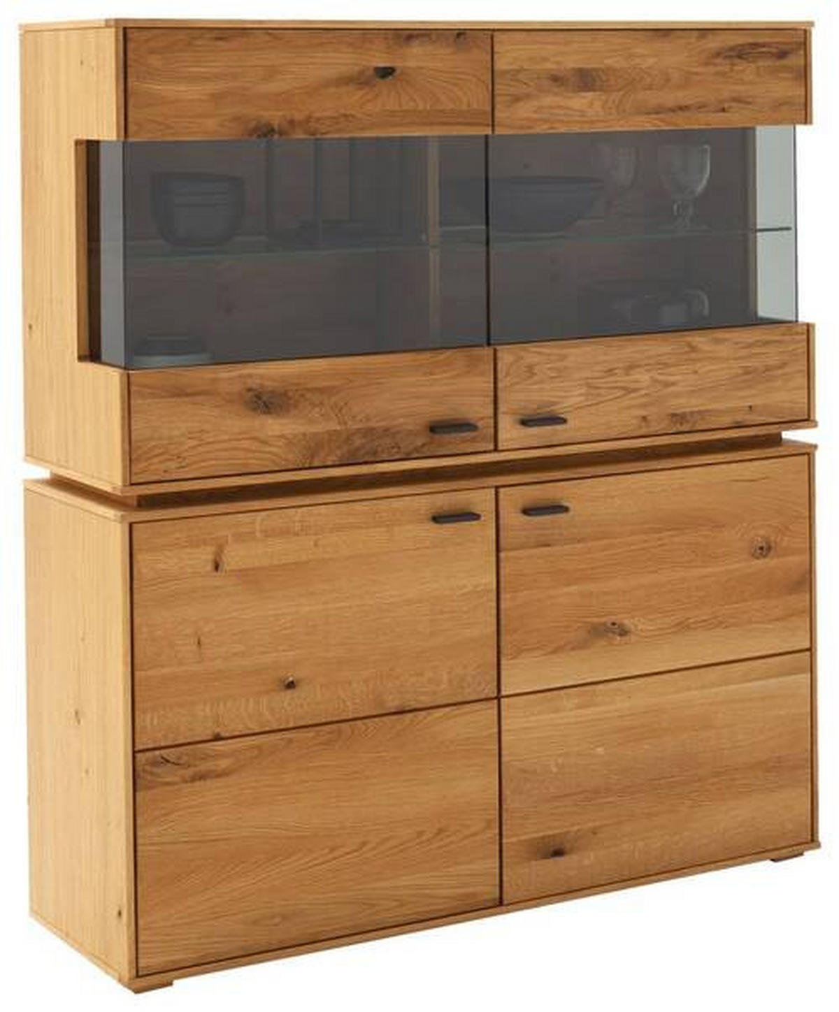 HIGHBOARD  in 123/137/38 cm  - Wildeiche/Anthrazit, Natur, Glas/Holz (123/137/38cm) - MID.YOU
