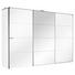 SCHWEBETÜRENSCHRANK in Weiß - Alufarben/Weiß, Design, Glas/Holzwerkstoff (300/216/68cm) - Hom`in SCHWEBETÜRENSCHRANK in Weiß - Alufarben/Weiß, Design, Glas/Holzwerkstoff (300/216/68cm) - Hom`in