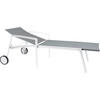 GARTENLIEGE 83/65/205 cm  - Silberfarben/Weiß, Basics, Textil/Metall (83/65/205cm) - Stern