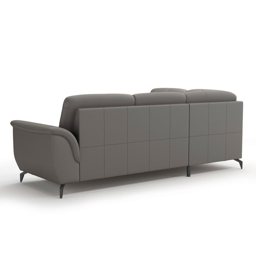 Thumbnail - Sit & More Ecksofa Zora E, Mokka, Leder, Echtleder, Nappaleder, 5,5-Sitzer, Ottomane links, L-Form, 244x212 cm, Goldenes...