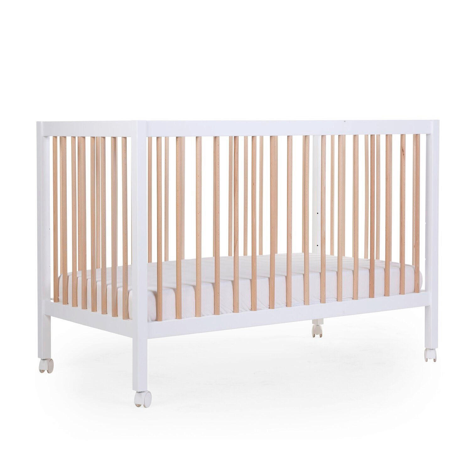 GITTERBETT    - Weiß/Baltimorefarben, Basics, Holz (122/74/120cm) - Childhome