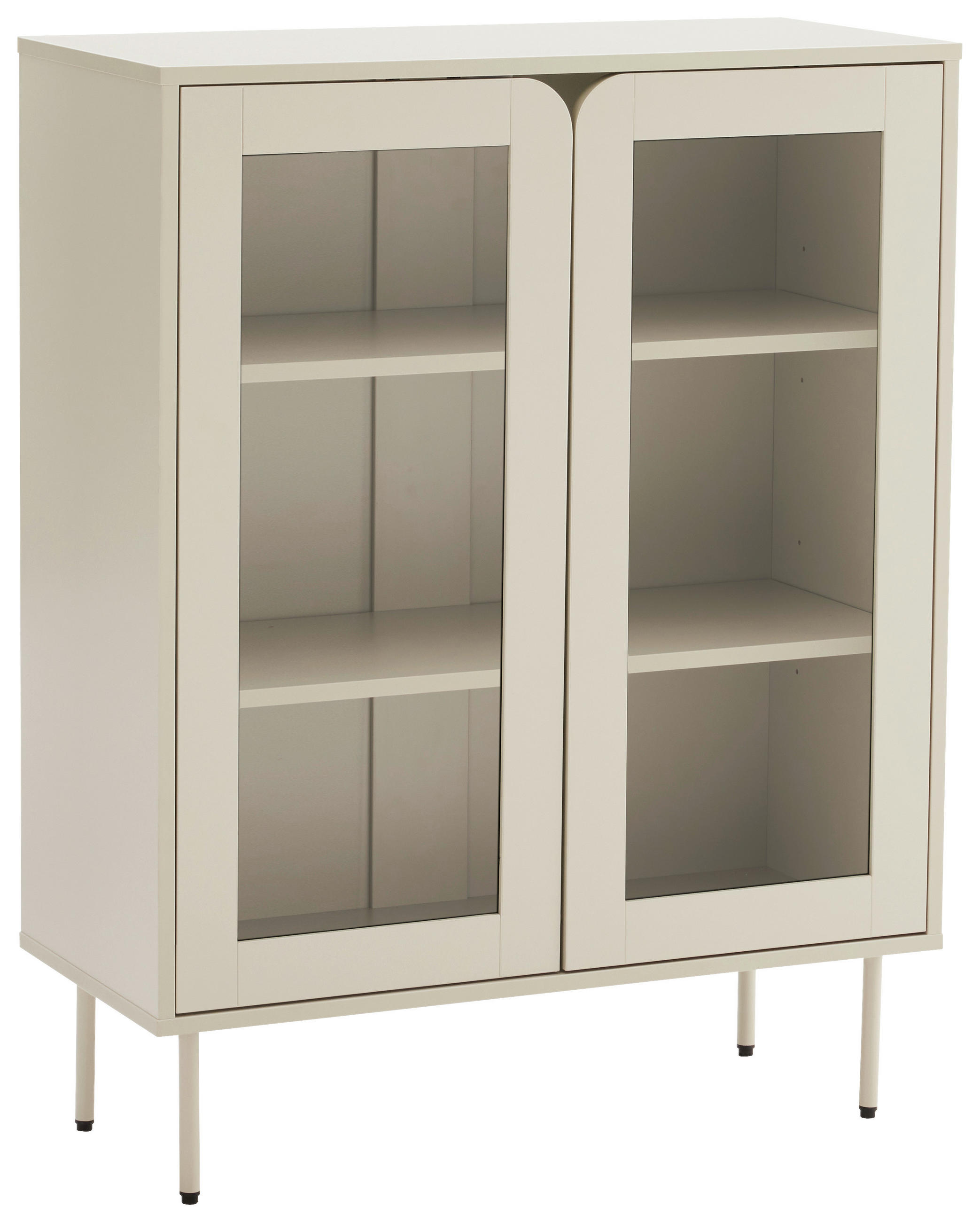 VITRINE in Seidengrau  - Seidengrau, Design, Glas/Holzwerkstoff (80/103/35cm) - Xora
