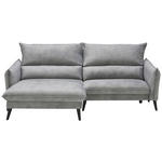ECKSOFA in Velours Grau  170/238 cm  - Schwarz/Grau, Design, Holz/Textil (170/238cm) - Carryhome