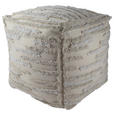 HOCKER in Textil Beige  - Beige, Design, Textil (45/45/45cm) - Xora