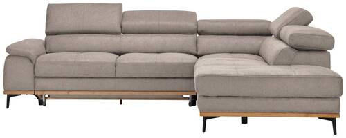 ECKSOFA Hellbraun Webstoff  - Hellbraun/Schwarz, Natur, Holz/Textil (282/226cm) - Novel
