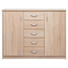 KOMMODE Eichefarben - Eichefarben/Alufarben, KONVENTIONELL, Holzwerkstoff/Kunststoff (109/85/35cm) - Carryhome