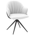 ARMLEHNSTUHL in Echtleder pigmentiert - Anthrazit/Weiß, Design, Leder (57/84/44,5cm) - Belluti