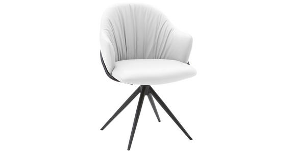 ARMLEHNSTUHL  in Echtleder pigmentiert  - Anthrazit/Weiß, Design, Leder (57/84/44,5cm) - Belluti