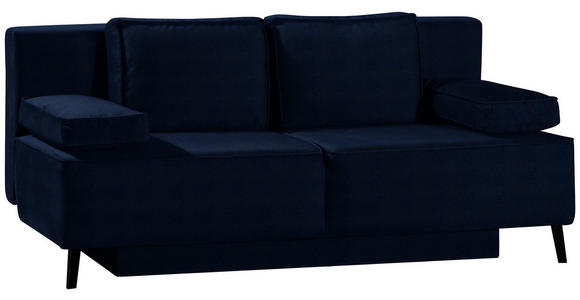 SCHLAFSOFA in Dunkelblau  - Schwarz/Dunkelblau, KONVENTIONELL, Textil/Metall (197/91/88cm) - Novel