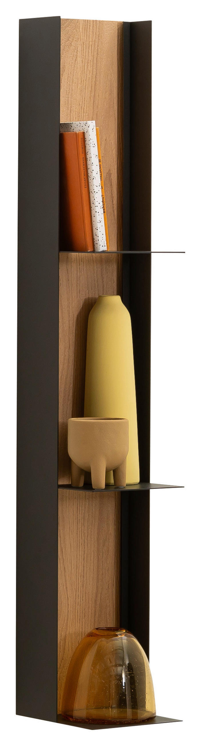 WANDREGAL  19/115/24 cm  - Eichefarben/Anthrazit, Design, Holz/Metall (19/115/24cm) - Schöner Wohnen