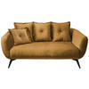 2,5-SITZER in Velours Gelb  - Gelb/Schwarz, Modern, Holz/Textil (196/94/103cm) - Livetastic