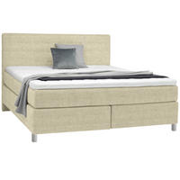 BOXSPRINGBETT 180/200 cm  in Beige  - Chromfarben/Beige, Konventionell, Kunststoff/Textil (180/200cm) - Voleo