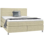 BOXSPRINGBETT 180/200 cm  in Beige  - Chromfarben/Beige, KONVENTIONELL, Kunststoff/Textil (180/200cm) - Voleo