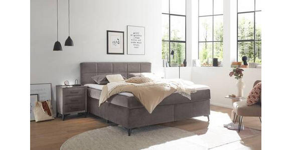 BOXSPRINGBETT 180/200 cm  in Sandfarben  - Sandfarben/Schwarz, Design, Holzwerkstoff/Kunststoff (180/200cm) - Xora