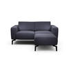 Zweisitzer inkl. Hocker Chenille Blau  - Blau/Schwarz, Design, Textil/Metall (180/86/86-94cm) - SENSOO