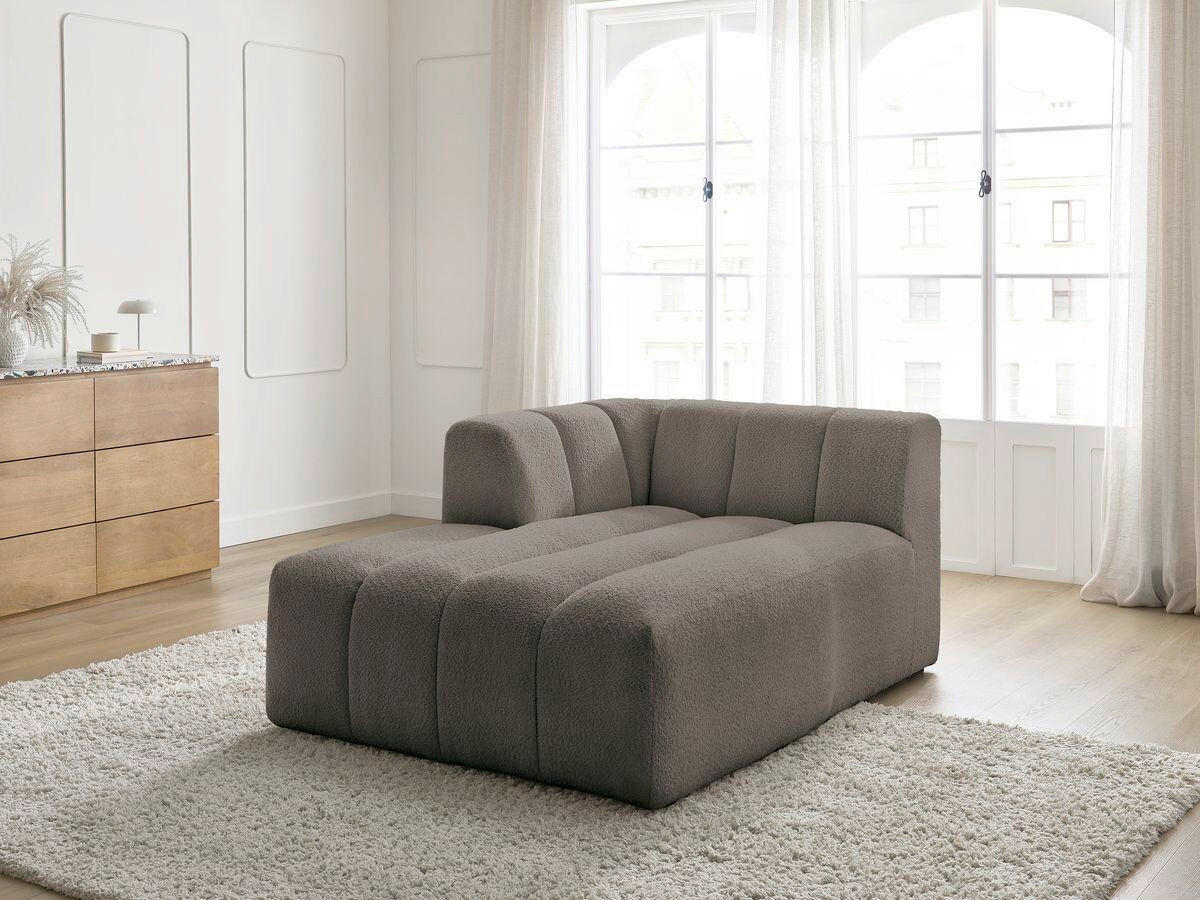SOFAELEMENT ANNECY Bouclé Taupe  - Taupe/Schwarz, MODERN, Kunststoff/Textil (120/72/170cm)