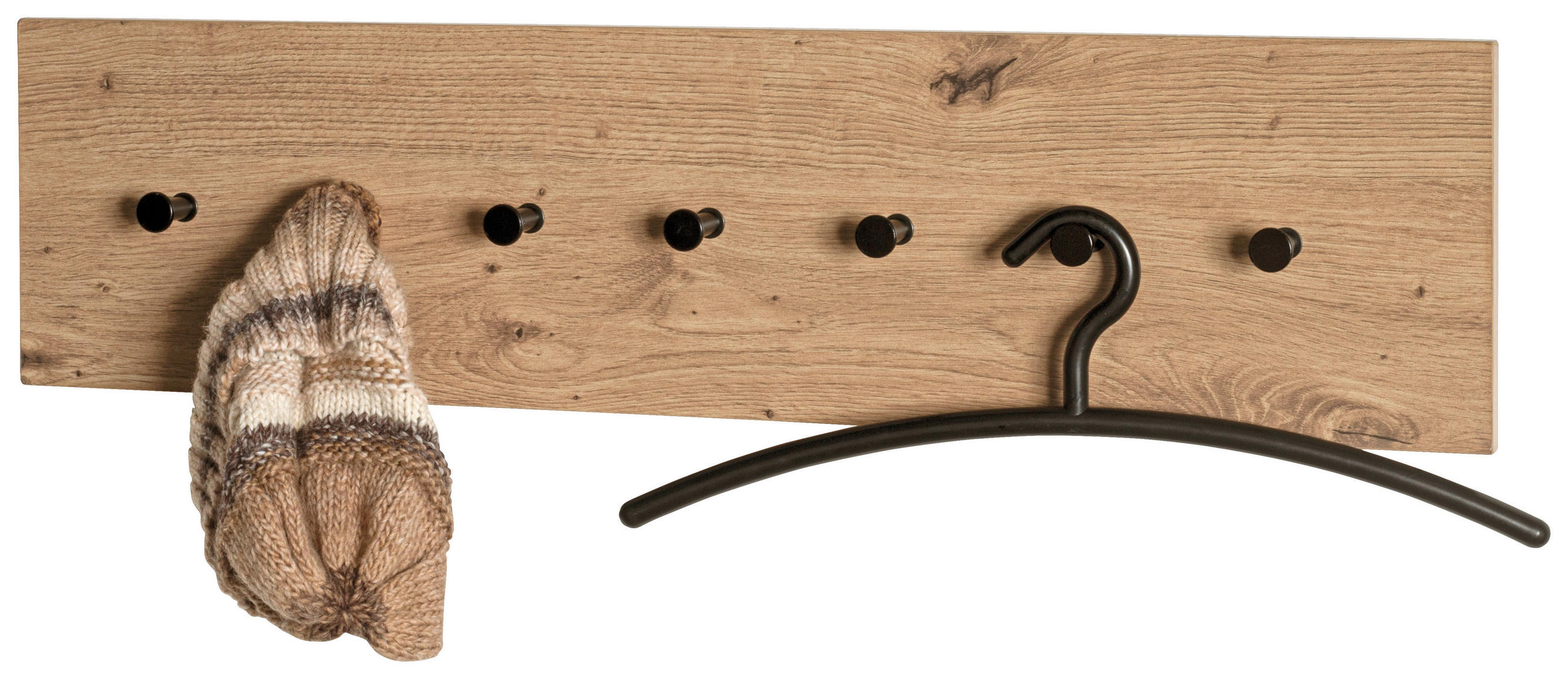 WANDGARDEROBE - Eichefarben/Schwarz, Holzwerkstoff/Metall (80/20/5cm)