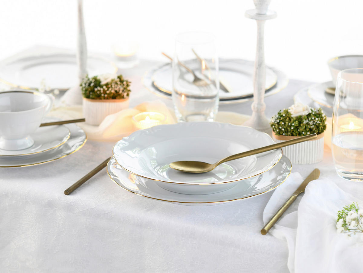 KOMBISERVICE Maria Theresia Gold 30-teilig  - Goldfarben/Weiß, Basics, Keramik (44/28/33cm) - Creatable
