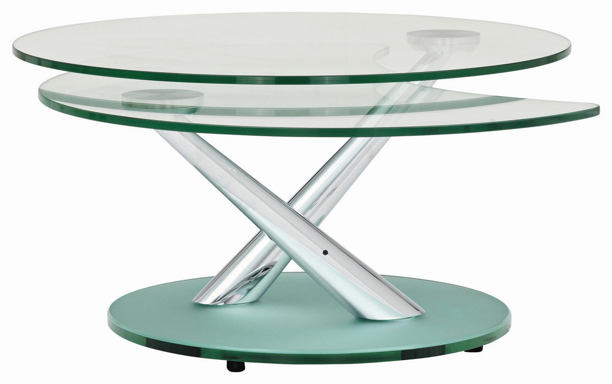 COUCHTISCH in Metall, Glas 80-128/80/40 cm  - Chromfarben, Design, Glas/Metall (80-128/80/40cm)