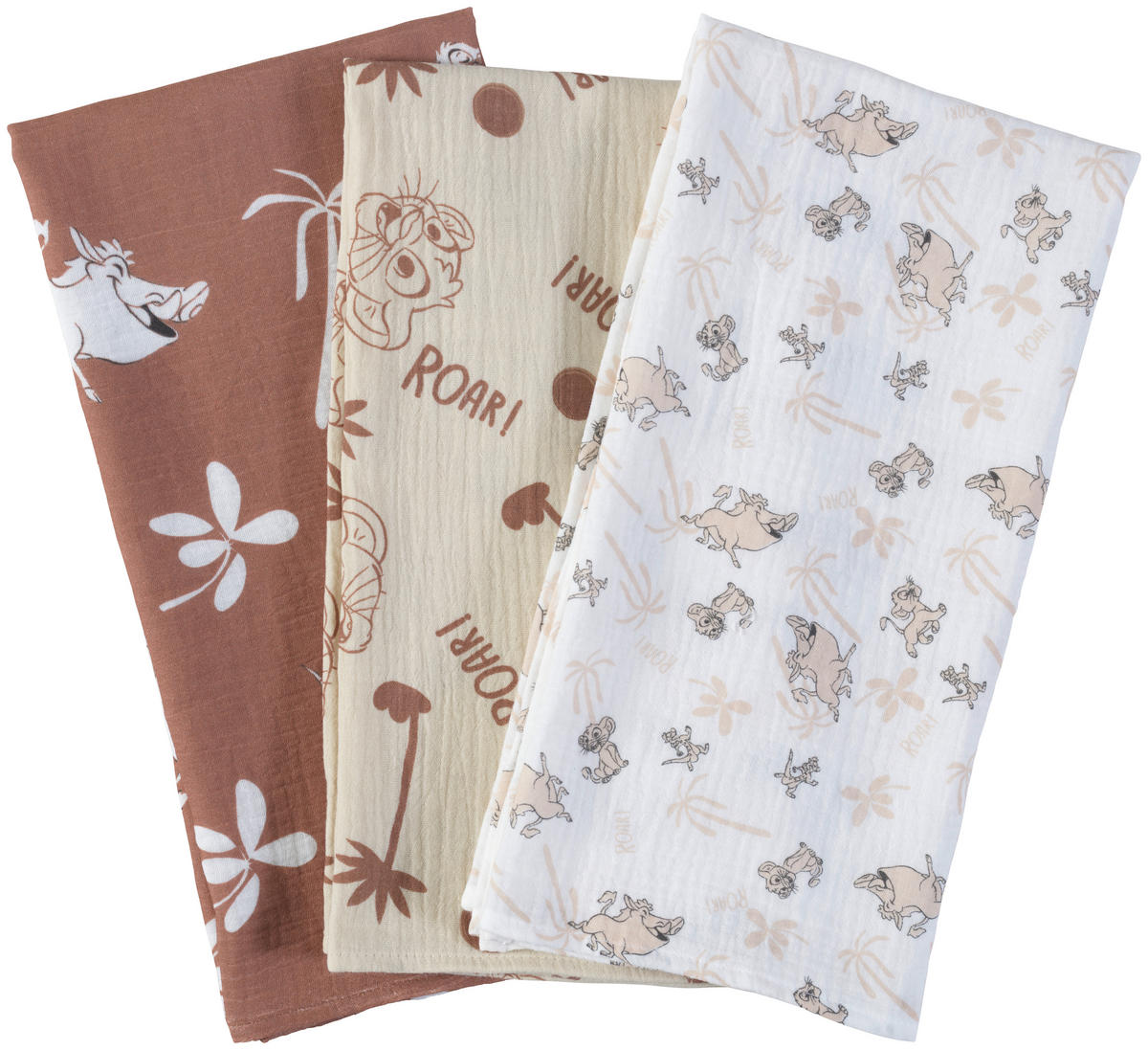 STOFFWINDELSET   König der Löwen 3-teilig  - Weiss/Gelb, Trend, Textil (70/70cm) - Disney